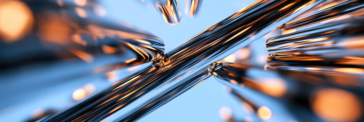 Poster - Intersecting Metallic Tubes Abstract Image