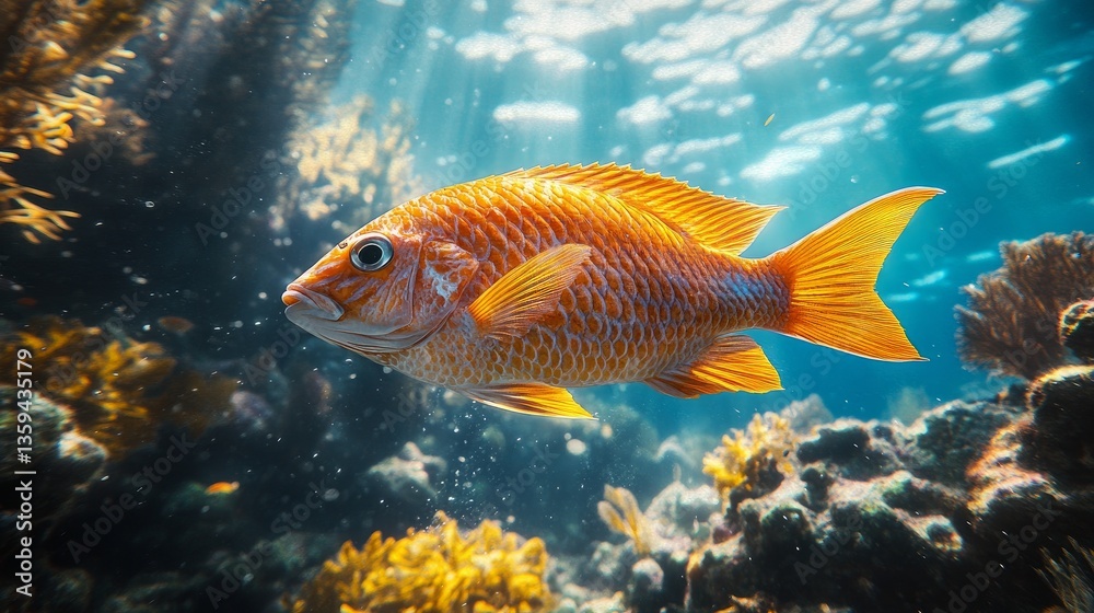 Realism To survive in their underwater habitat, sea fish on coral reefs ...