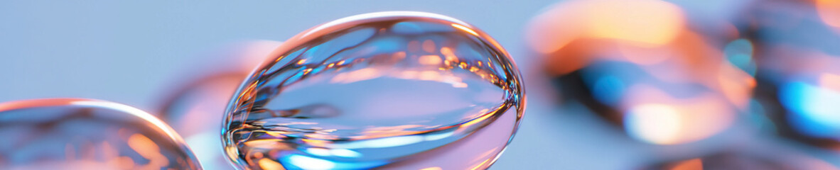 Poster - Close-up of Iridescent Translucent Ovals