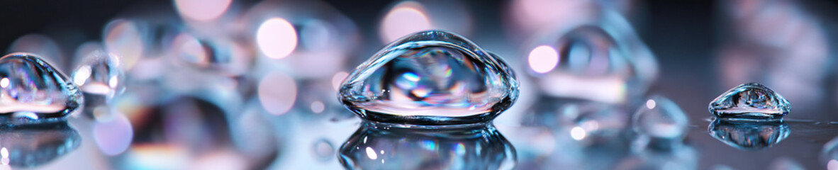 Poster - Iridescent Translucent Droplets on Reflective Surface
