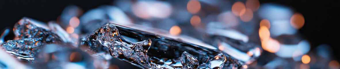 Poster - Close-up Photograph of Fragmented Translucent Ice