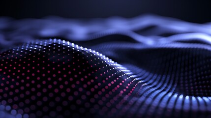 Poster - Minimalist high-tech background featuring soft glowing dots and smooth motion blur effects, creating a futuristic and elegant look.