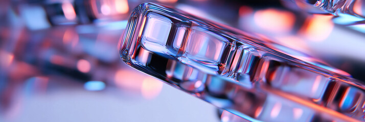 Poster - Close-up Photograph of Illuminated Glass Structures