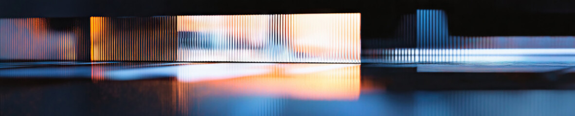 Poster - reflective surface with ribbed structures and color variations