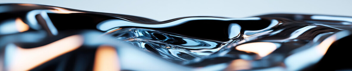 Poster - abstract rendering of reflective liquid surface