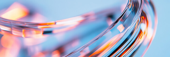 Poster - abstract image of refracted light on curved glass