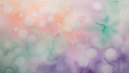 Poster - Soft pastel abstract watercolor shapes blending in gentle hues during daylight, creating a serene atmosphere
