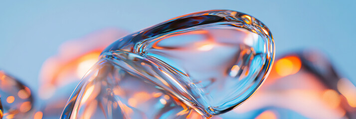 Poster - translucent glass forms with blurred background lighting