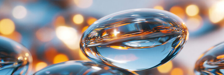 Poster - Reflective Spheres with Bokeh Background