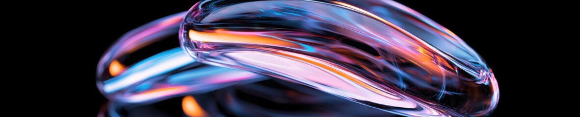 Poster - Abstract Composition of Intertwined Translucent Forms