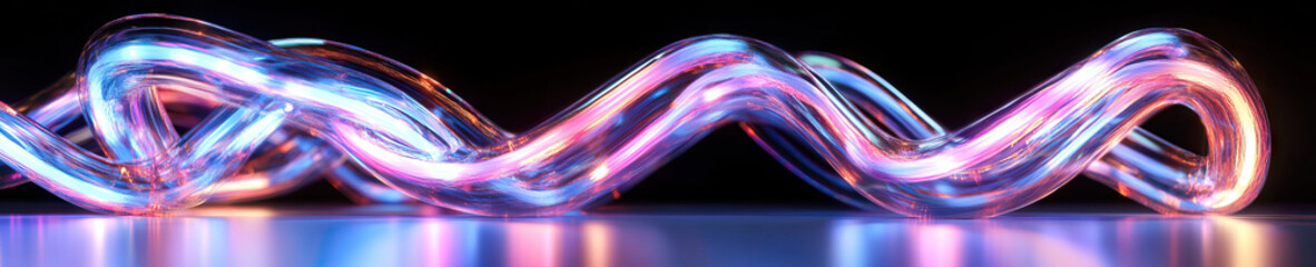 Poster - Illuminated Translucent Tubes in Intertwined Configuration