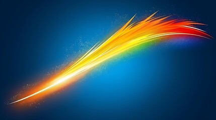 Poster - Colorful abstract streaks create dynamic movement across a blue background