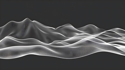 Poster - Abstract illustration of flowing white shapes across a dark background