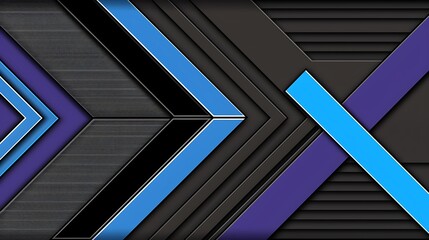 Poster - Abstract geometric shapes with blue and purple accents appear on gray backgrounds