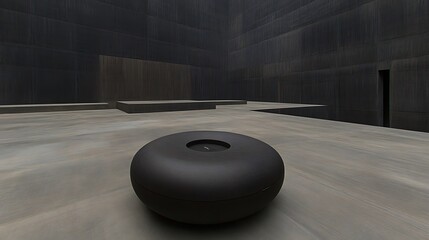 Poster - A Minimalist Interior Space Featuring a Donut Shaped Object