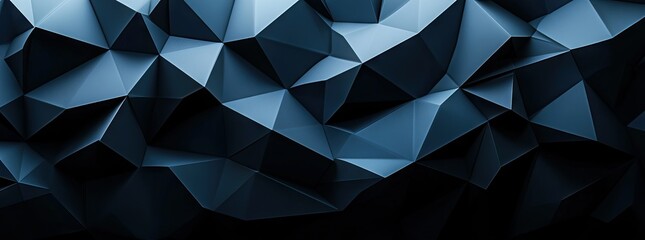 Poster - Abstract blue geometric background featuring a series of interconnected triangular shapes. creating a dynamic and modern aesthetic suitable for digital design and technology themes