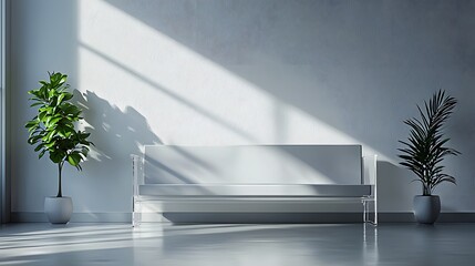 Poster - Modern plant in a room with acrylic furniture creating an elegant and contemporary indoor design aesthetic