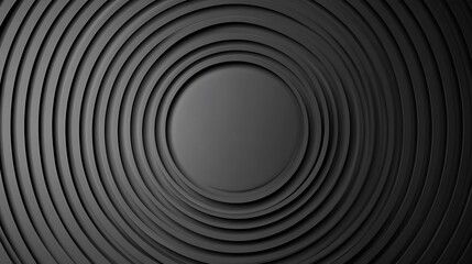 Aufkleber - Concentric Circular Black Lines Creating a Modern Artistic Background Design