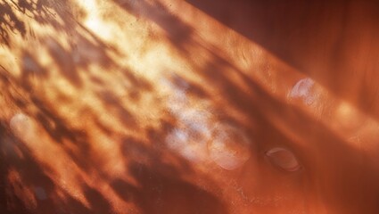 Poster - Natural light creates warm patterns on textured surface in quiet afternoon setting