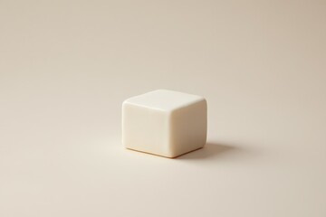 Fototapete - A simple white square cube isolated on a neutral background