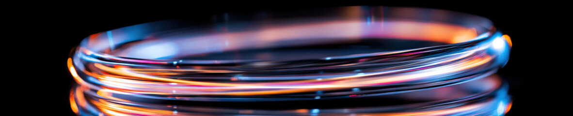 Poster - illuminated ring-shaped object with internal light streaks