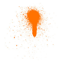 Poster - Orange Spray Paint Splash on Black Backdrop Artistic Texture and Urban Design