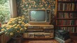 © scrollstudio - Vintage 80s home entertainment system