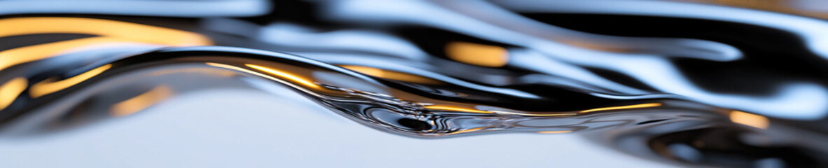 Poster - abstract image of flowing metallic liquid