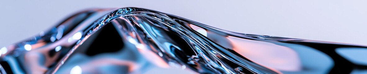 Poster - abstract sculptural form in blue and peach hues