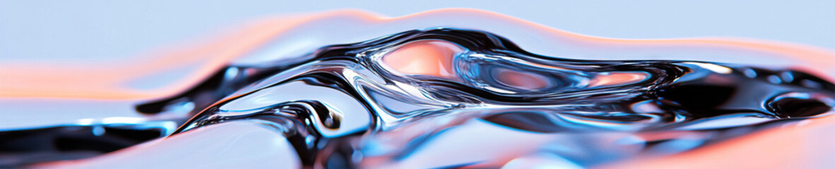 Poster - Abstract Image of Reflective, Undulating Substance