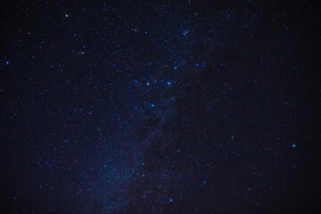 Wall Mural - real milky way stars and constellations photographed with a wide angle lens from a dark countryside 