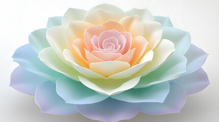 Aufkleber - Colorful flower illustration with layered petals and soft gradients