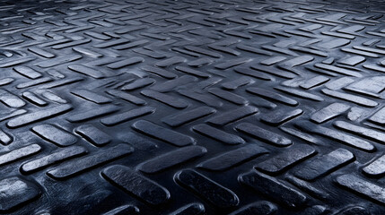 Poster - Textured black pavement with a geometric pattern