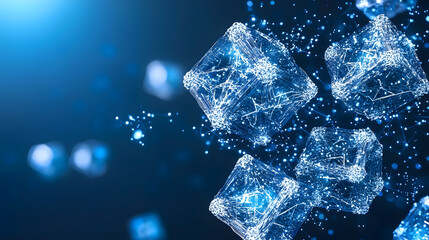 Aufkleber - Abstract digital representation of interconnected geometric shapes