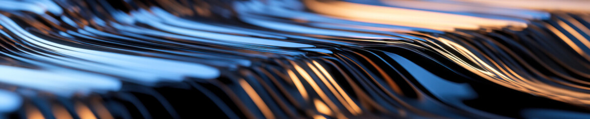 Poster - abstract image of undulating reflective surfaces