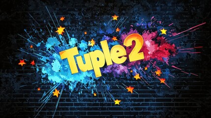 Aufkleber - Creative explosion artwork featuring tuple 2 on a bold background graphic design urban environment vibrant colors