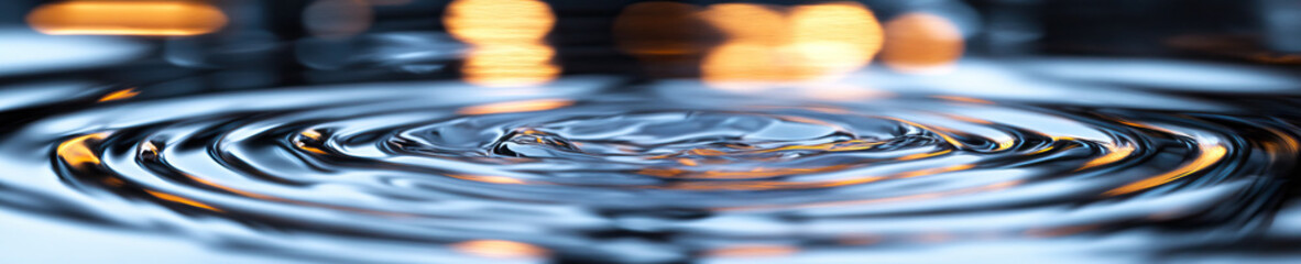 Poster - concentric water ripples with out-of-focus warm lighting