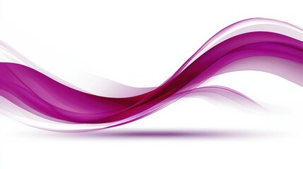 Aufkleber - Dynamic purple waves flowing on white background abstract design graphic art contemporary style