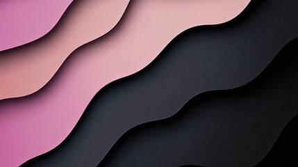 Aufkleber - Abstract wave patterns in pink and black artistic graphic design digital art environment close-up view