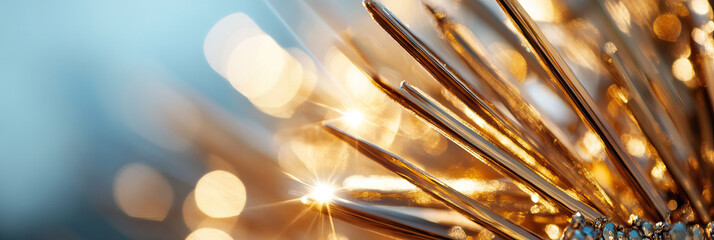 Poster - Gold Radiating Object with Bokeh Background