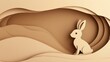 © Paul - A minimalist rabbit silhouette set against cardboard shapes.