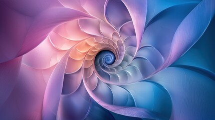 Poster - A mesmerizing blue and purple spiral with a dark hole in the center, resembling a space-time warp.