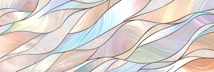 Poster - Exploration of colorful waves in a beautiful stained glass design with intricate patterns