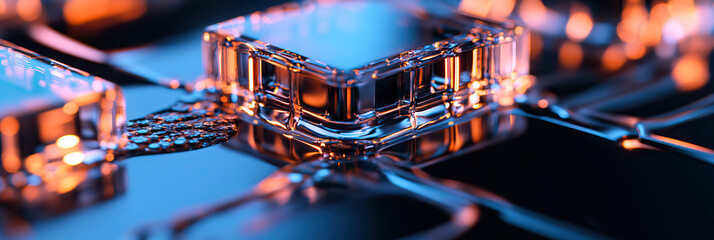 Poster - Abstract Composition of Interconnected Glass Structures