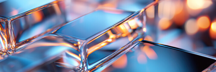 Poster - Translucent Glass Blocks with Bokeh Lighting