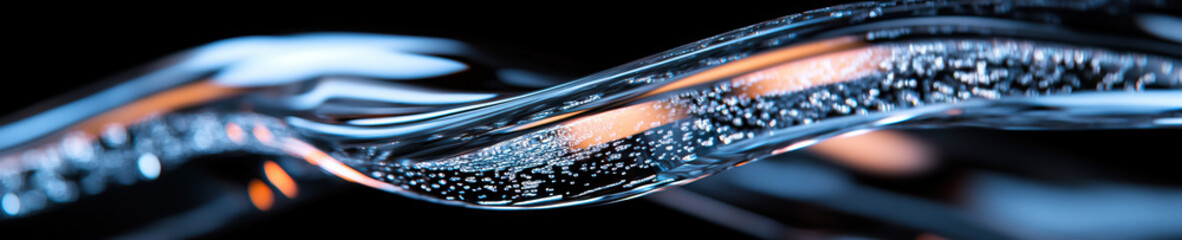 Poster - Abstract Image of a Translucent, Bubbly Fluid Wave