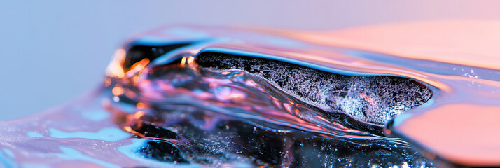 Poster - Close-up of Iridescent Translucent Surface with Granular Texture