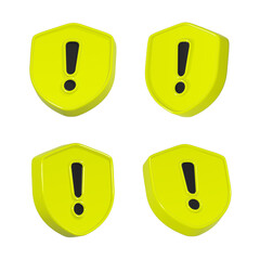 Poster - caution icon 3d rendering realistic symbol