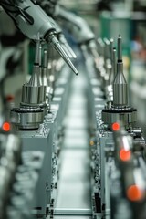 Poster - Robotic arms performing high-precision tasks in a modern industrial factory
