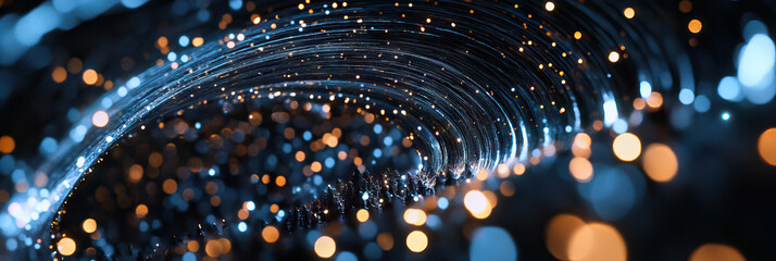 Poster - Abstract Swirling Light Vortex with Bokeh